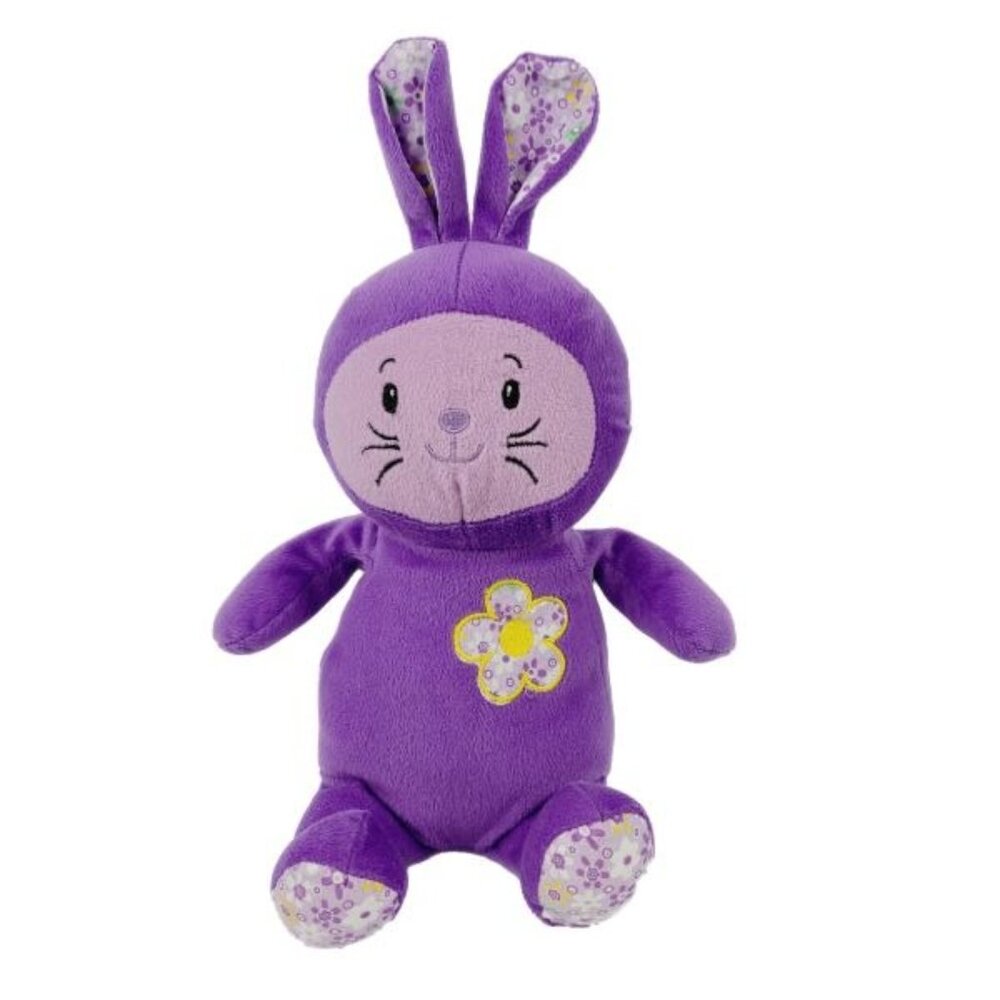 Easter Bunny 15 inch Plush Purple Rabbit Spring Flowers Stuffed Animal Toy